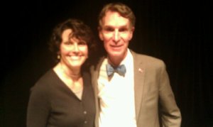 This is a blurry picture of Bill Nye the Science Guy and me. Yeah, we were hanging out at the Minnesota Science Museum last November. We do that.